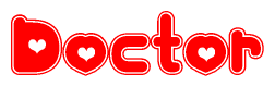The image displays the word Doctor written in a stylized red font with hearts inside the letters.