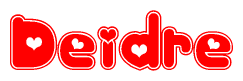 The image displays the word Deidre written in a stylized red font with hearts inside the letters.