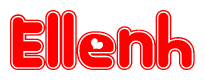 The image displays the word Ellenh written in a stylized red font with hearts inside the letters.