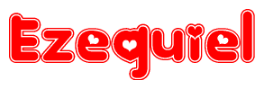 The image displays the word Ezequiel written in a stylized red font with hearts inside the letters.