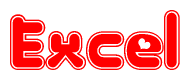 The image displays the word Excel written in a stylized red font with hearts inside the letters.