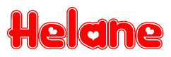 The image displays the word Helane written in a stylized red font with hearts inside the letters.