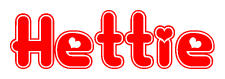The image displays the word Hettie written in a stylized red font with hearts inside the letters.
