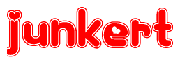 The image displays the word Junkert written in a stylized red font with hearts inside the letters.