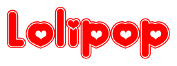 Lolipop Word with Heart Shapes