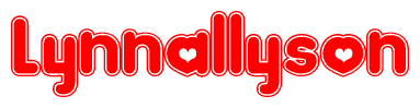 The image displays the word Lynnallyson written in a stylized red font with hearts inside the letters.