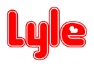 The image displays the word Lyle written in a stylized red font with hearts inside the letters.