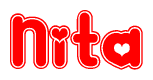 The image displays the word Nita written in a stylized red font with hearts inside the letters.