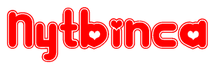 The image displays the word Nytbinca written in a stylized red font with hearts inside the letters.
