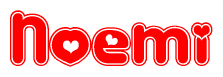 The image displays the word Noemi written in a stylized red font with hearts inside the letters.