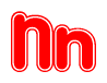 The image is a clipart featuring the word Nn written in a stylized font with a heart shape replacing inserted into the center of each letter. The color scheme of the text and hearts is red with a light outline.