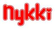 The image displays the word Nykki written in a stylized red font with hearts inside the letters.