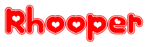 The image displays the word Rhooper written in a stylized red font with hearts inside the letters.