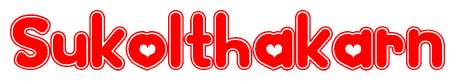The image displays the word Sukolthakarn written in a stylized red font with hearts inside the letters.