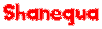 The image displays the word Shanequa written in a stylized red font with hearts inside the letters.