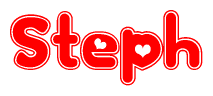 The image displays the word Steph written in a stylized red font with hearts inside the letters.