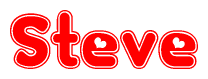 The image displays the word Steve written in a stylized red font with hearts inside the letters.