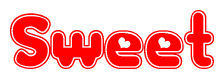 The image displays the word Sweet written in a stylized red font with hearts inside the letters.