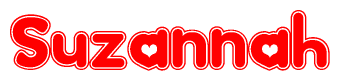 The image displays the word Suzannah written in a stylized red font with hearts inside the letters.