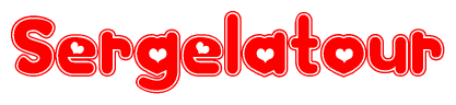 The image displays the word Sergelatour written in a stylized red font with hearts inside the letters.