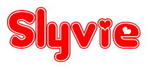 The image displays the word Slyvie written in a stylized red font with hearts inside the letters.