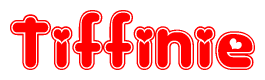 The image displays the word Tiffinie written in a stylized red font with hearts inside the letters.