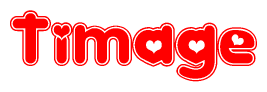 Red and White Timage Word with Heart Design
