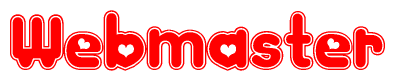 Red and White Webmaster Word with Heart Design