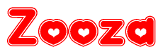 The image displays the word Zooza written in a stylized red font with hearts inside the letters.