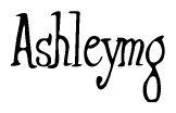 The image is of the word Ashleymg stylized in a cursive script.