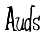 The image contains the word 'Auds' written in a cursive, stylized font.