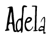 The image contains the word 'Adela' written in a cursive, stylized font.