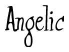 The image is a stylized text or script that reads 'Angelic' in a cursive or calligraphic font.