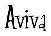 The image contains the word 'Aviva' written in a cursive, stylized font.