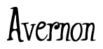The image contains the word 'Avernon' written in a cursive, stylized font.