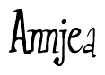 The image is of the word Annjea stylized in a cursive script.