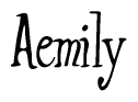 The image is of the word Aemily stylized in a cursive script.