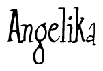 The image is a stylized text or script that reads 'Angelika' in a cursive or calligraphic font.