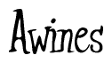 Cursive 'Awines' Text