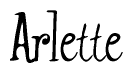 The image is of the word Arlette stylized in a cursive script.
