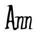The image is of the word Ann stylized in a cursive script.