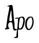 The image contains the word 'Apo' written in a cursive, stylized font.