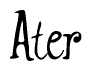 The image contains the word 'Ater' written in a cursive, stylized font.