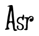 The image is of the word Asr stylized in a cursive script.