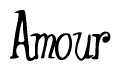 The image contains the word 'Amour' written in a cursive, stylized font.