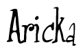 The image is of the word Aricka stylized in a cursive script.