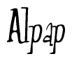 The image is a stylized text or script that reads 'Alpap' in a cursive or calligraphic font.