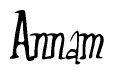 The image is of the word Annam stylized in a cursive script.