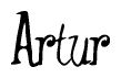 The image is of the word Artur stylized in a cursive script.