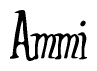 The image is of the word Ammi stylized in a cursive script.